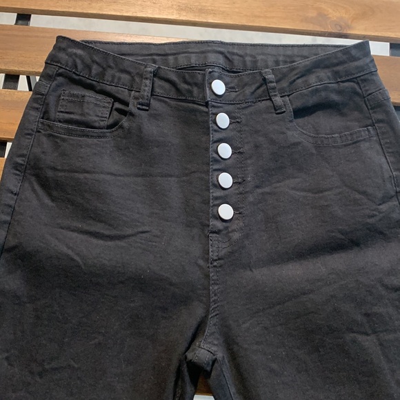 NWOT raw hem black jeans no brand size Medium - Picture 2 of 3